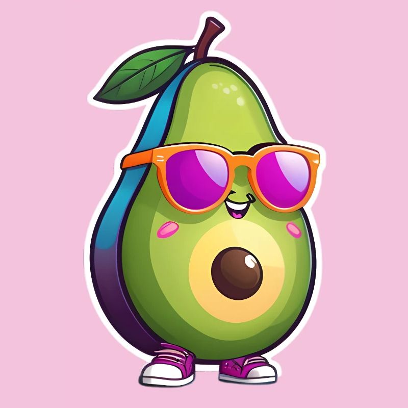 Kunterbuntes Avocado-Charakter