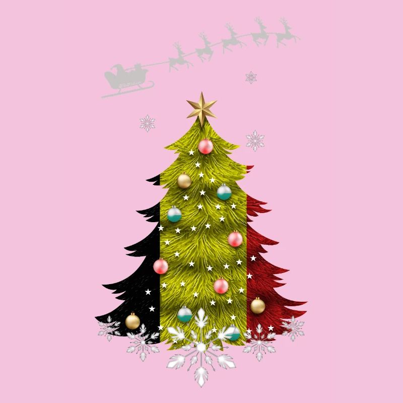 Sapin de Noël avec drapeau belge