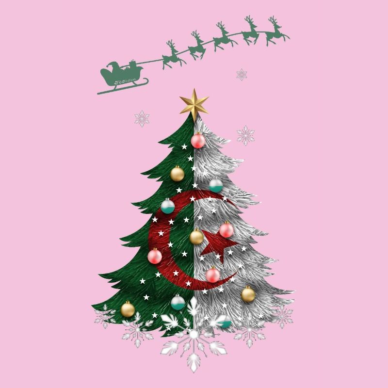 Christmas tree with Algeria flag