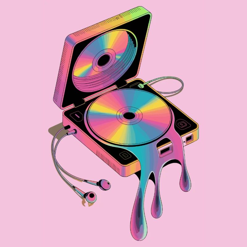  Retro Discman Psychedelic CD Player 90er