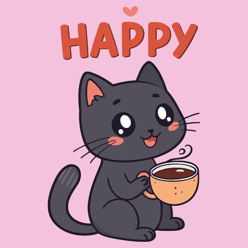 Happy Coffee Kitten