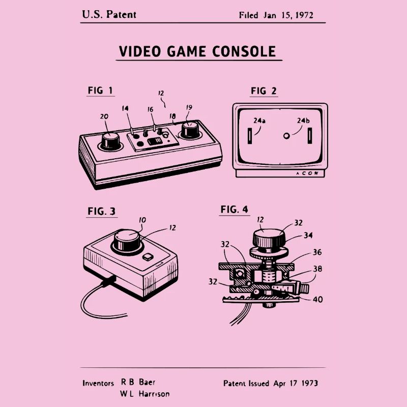 Brevet de plan de console de jeu rétro