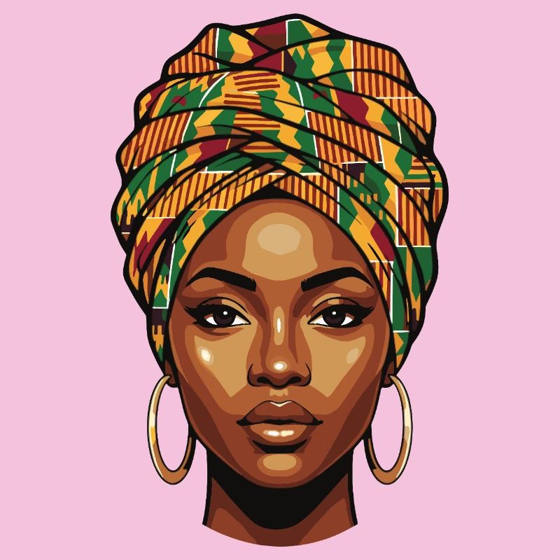 Afrikanisches Kopfwrap Porträt