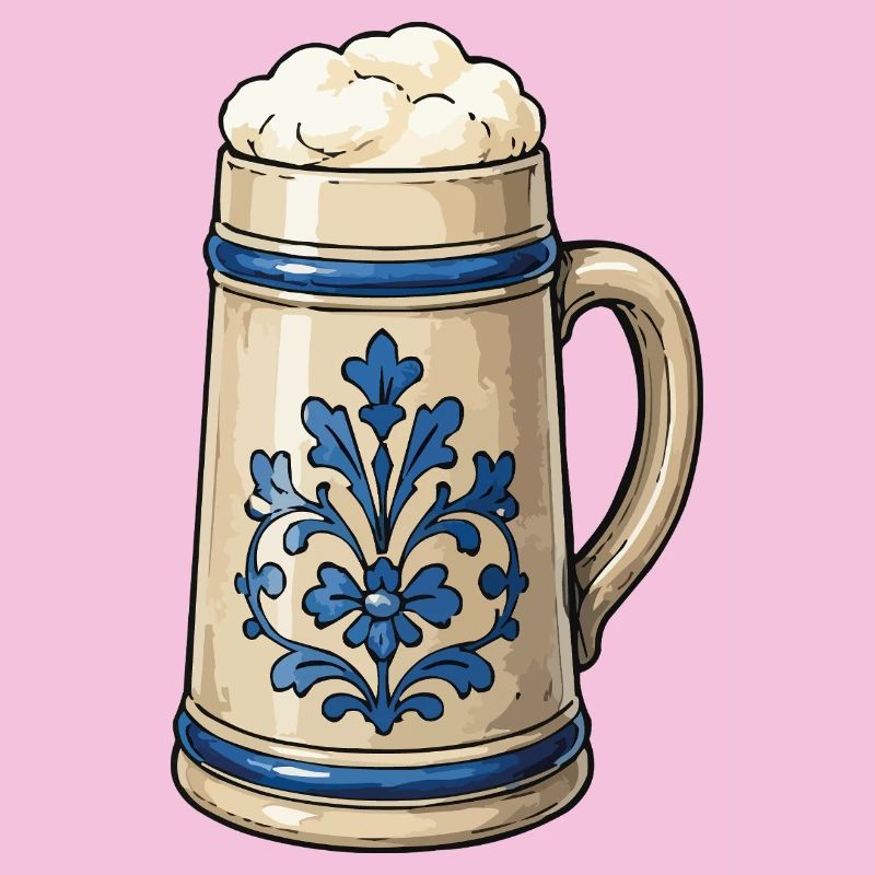 Blaue Blumendekor Biersteinkunst