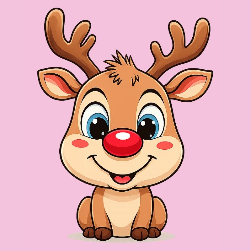 Pull de Noël Rudolph Reindeer Cartoon