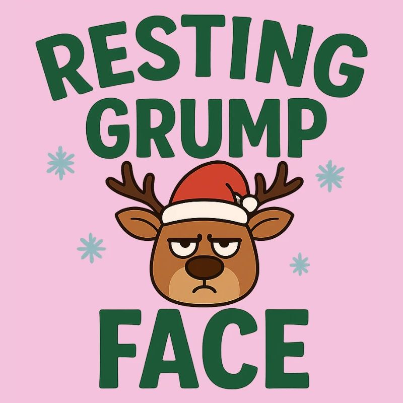Resting Grump Face Reindeer with Hat