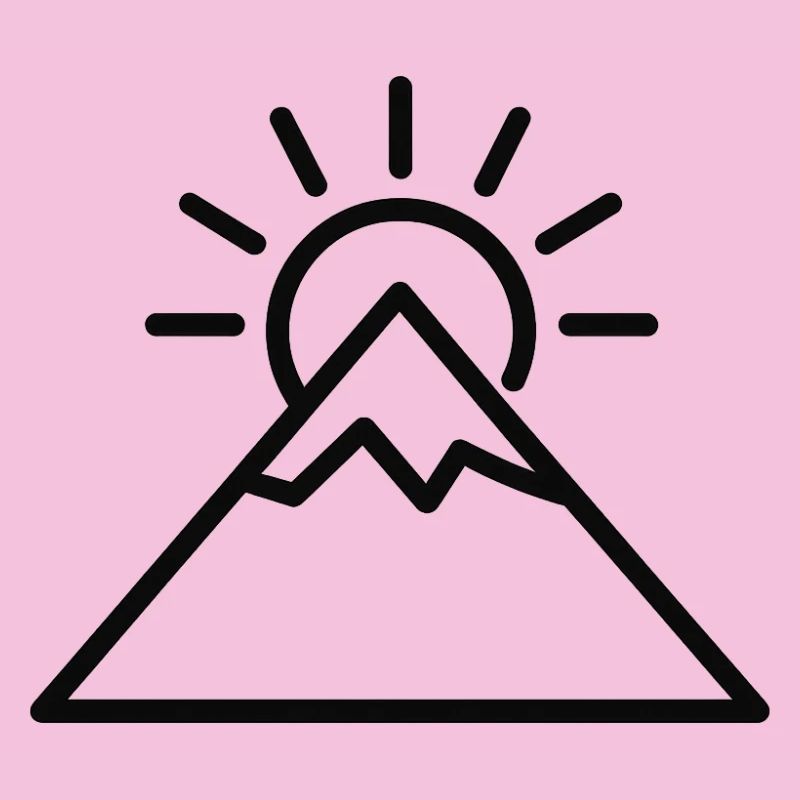 Sunrise over mountain line