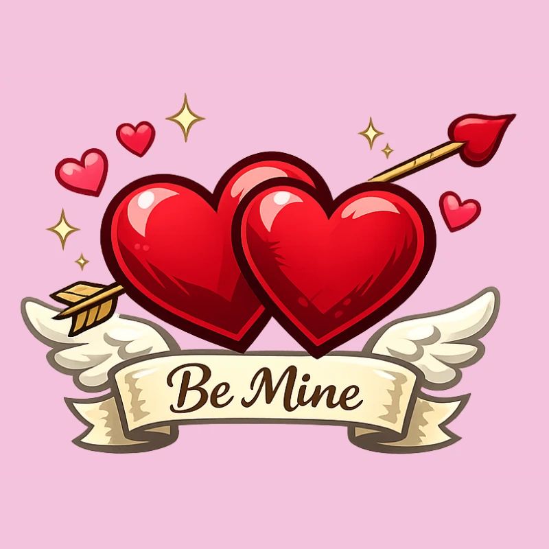 Be Mine: Double Hearts with Arrow