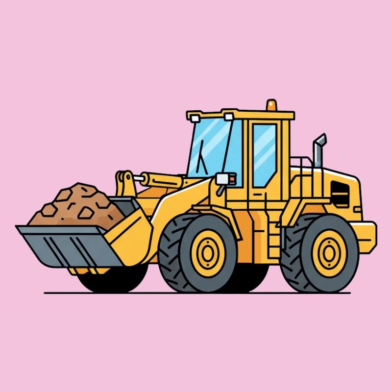 Machine de construction à chargeuse sur pneus