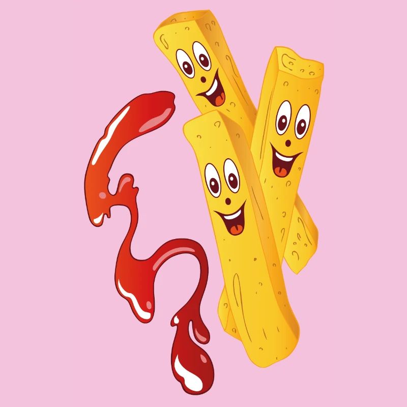 Frites avec des ketchup.