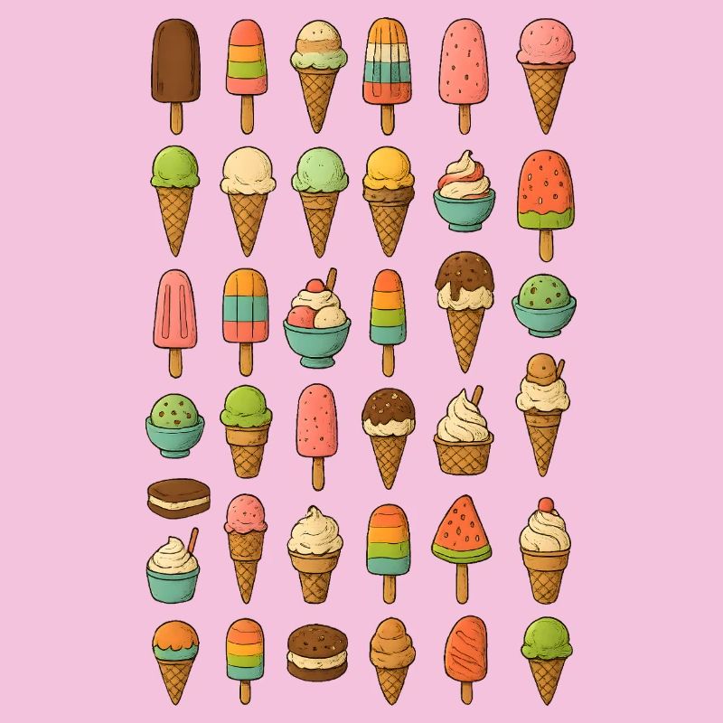 Bunte Eiscreme Vielfalt