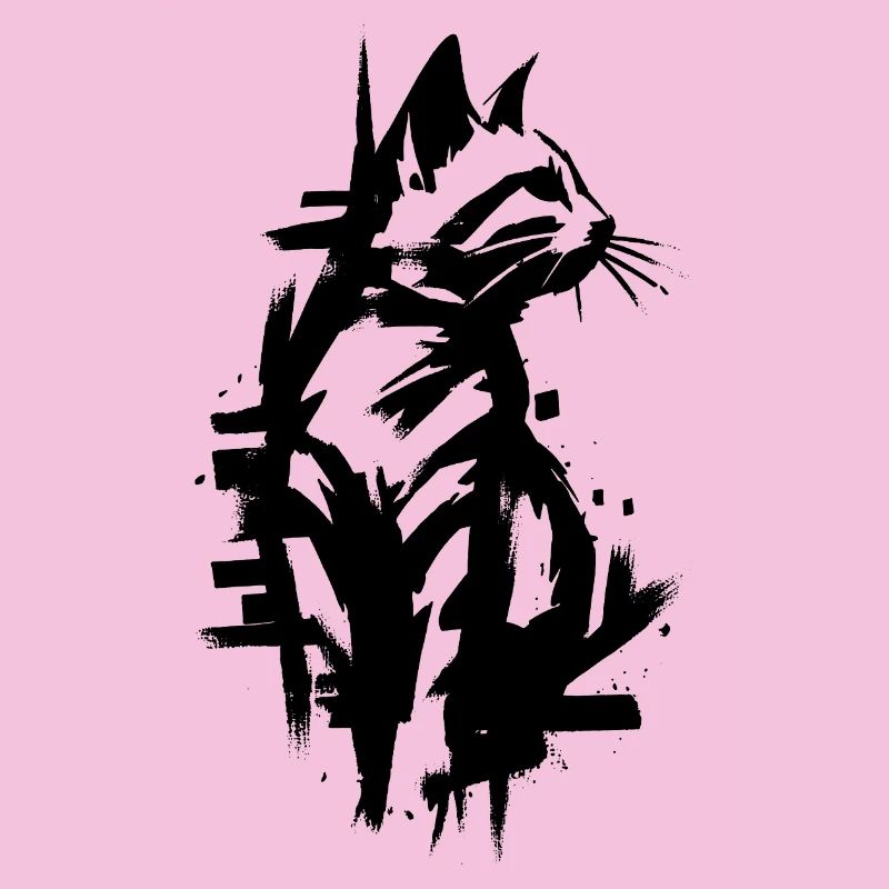 Conception de graffiti noir chat