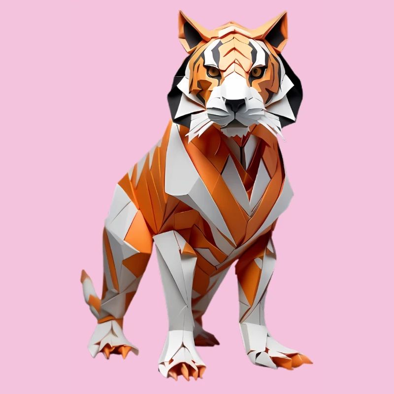 Geometric Low-Poly Tiger