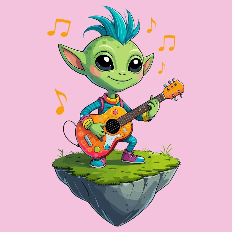 Le Bouffon Vert à la guitare