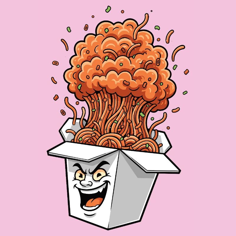 Noodle Box Explosion Cartoon