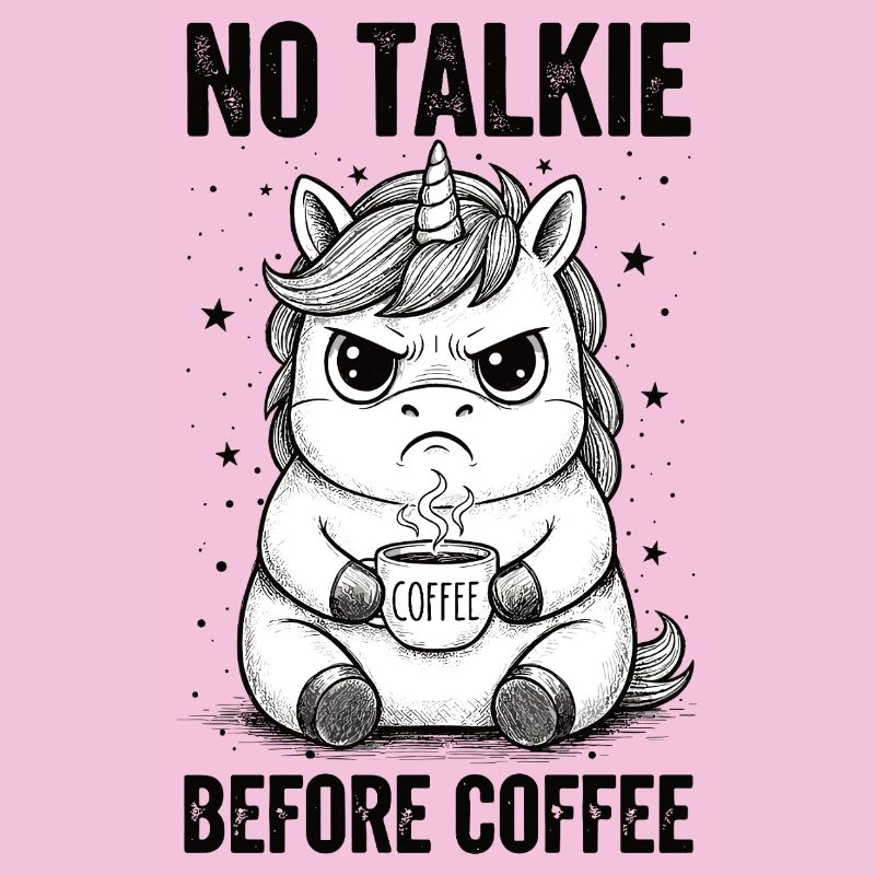 Pas de conversation devant une licorne amoureuse du café