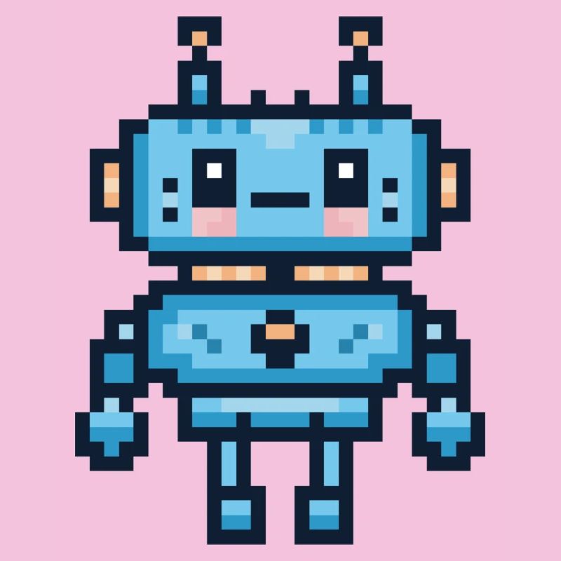 Robot pixel art mignon - Cute robot retro gaming