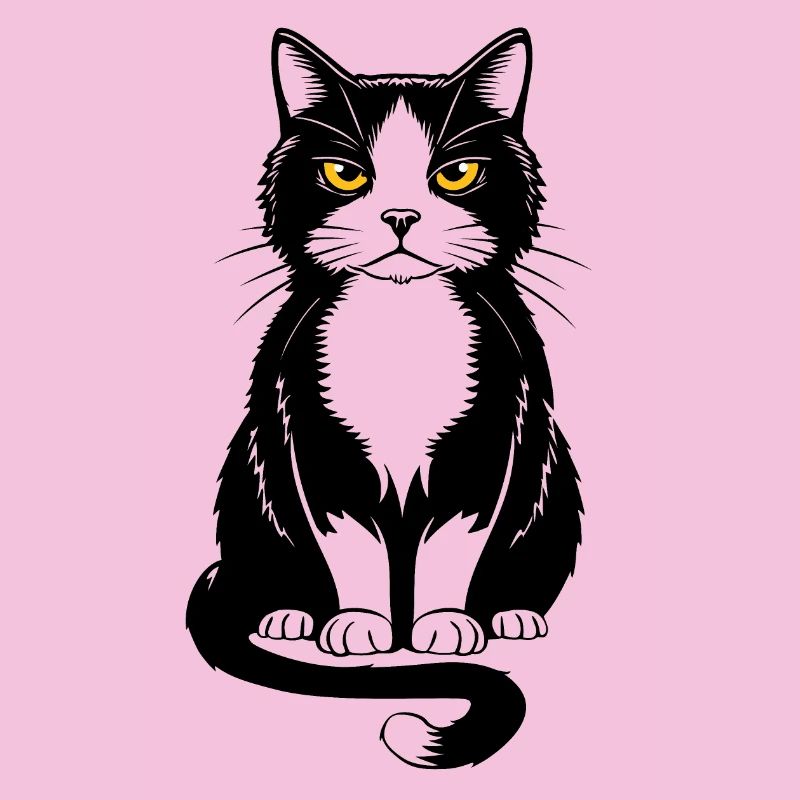 Bild einer sitzenden schwarzen Katze