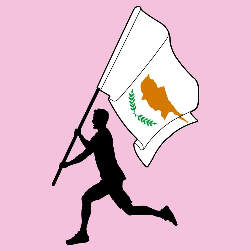 Zypern Flagge Mann läuft
