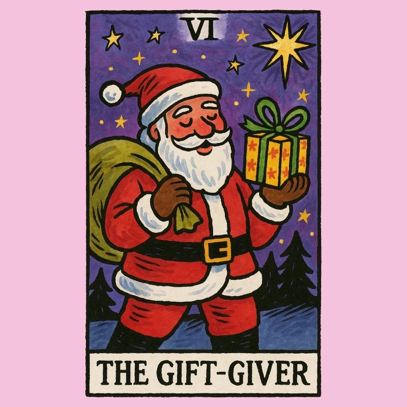 Weihnachtsmann-Geschenkgeber-Tarot-Kunstdesign
