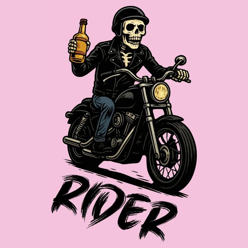 Skeleton biker with bottle