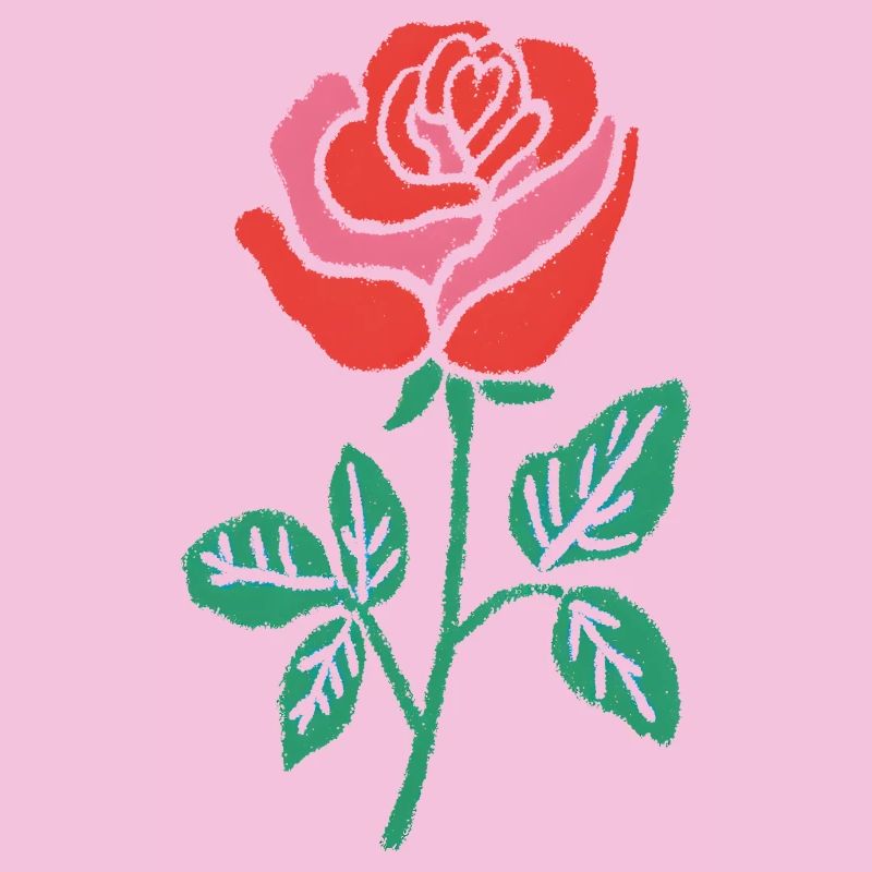 Watercolor Rose Gradient Line