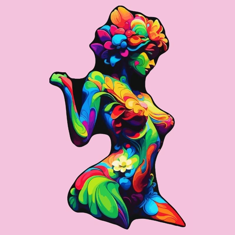 Bunte Flora-Silhouette