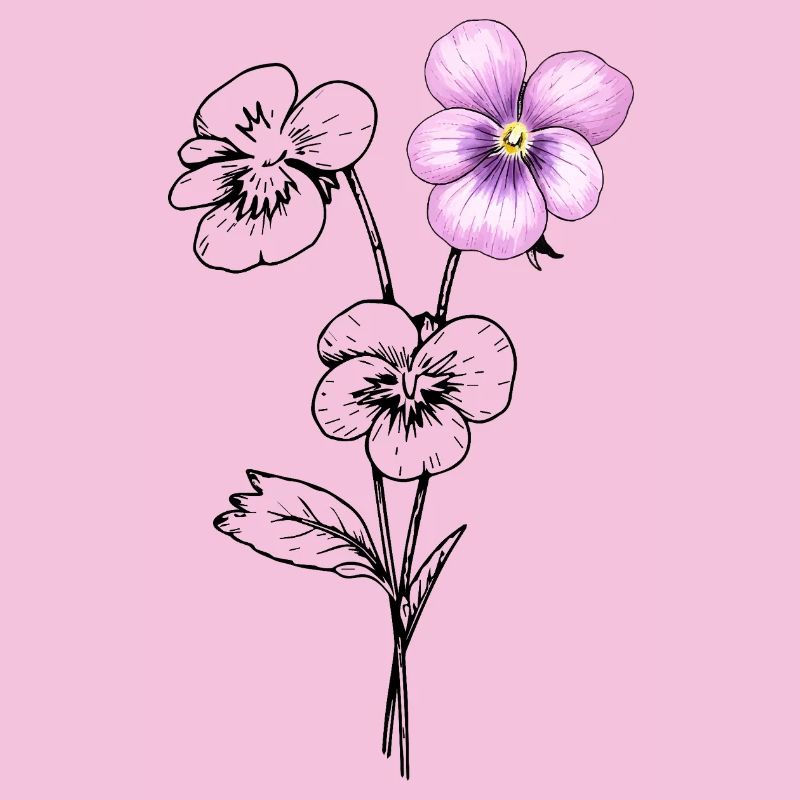 Illustration de fleurs de pensée