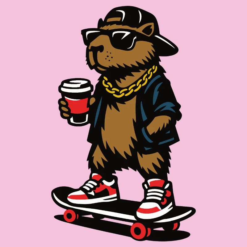 Colles Capybara Skateboard Kaffee