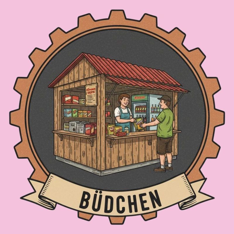 Illustration du stand de vente de Büdchen