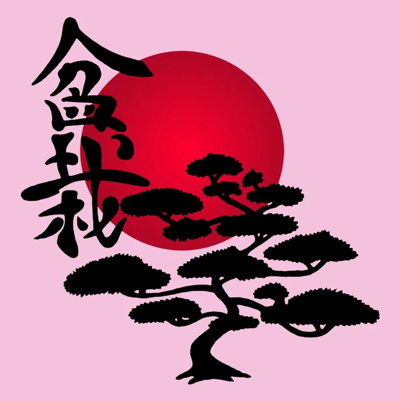 Black tree and red sun