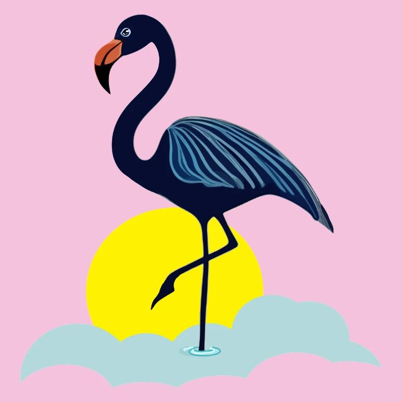Blauer Flamingo