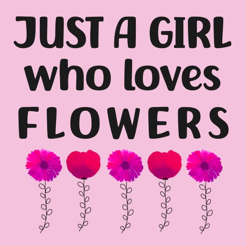 Nur ein Mädchen, das Blumen liebt