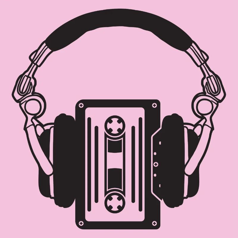 Casque rétro avec cassettes boho