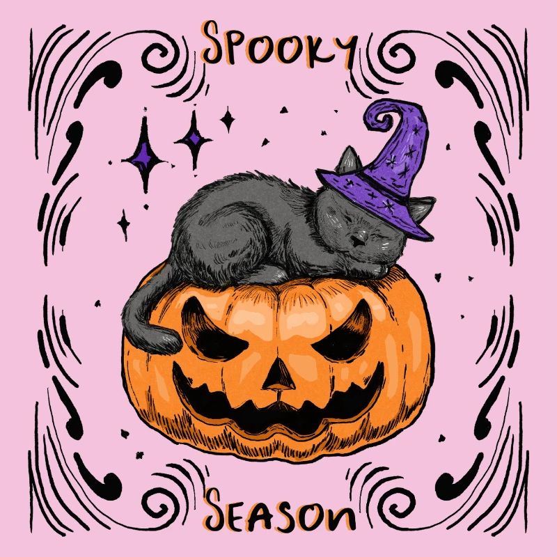 Schläfrige Katze Halloween _Dekoriert