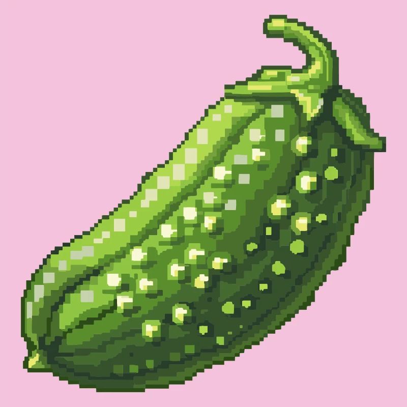 Pixelgurke Retro Grün
