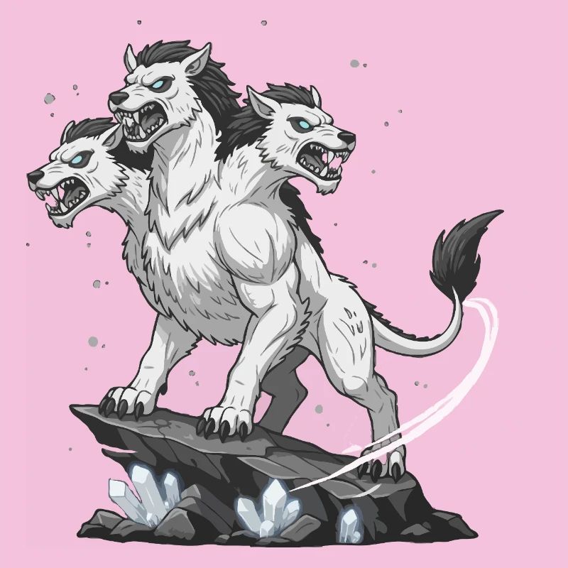 Three-headed monster wolf