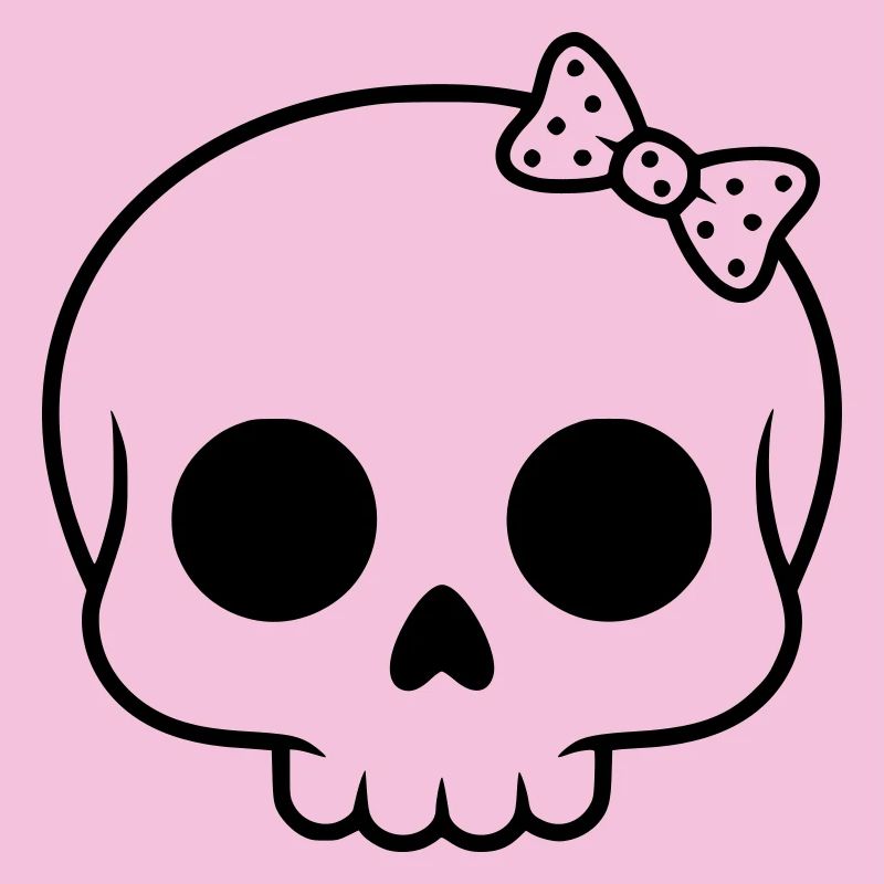 Tête de mort mignonne avec nœud | Girly Goth