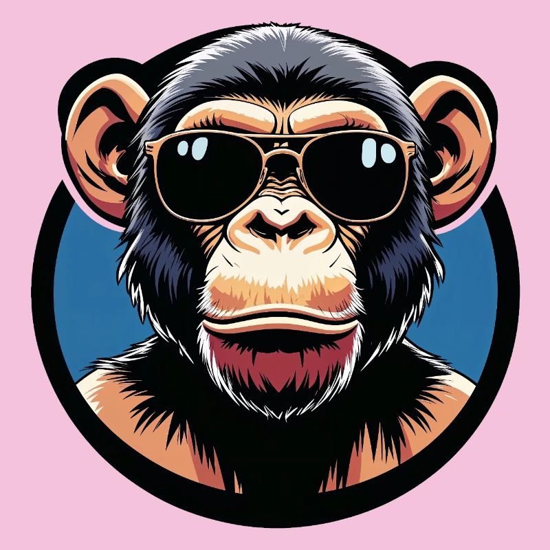 Monkey with sunglasses circle