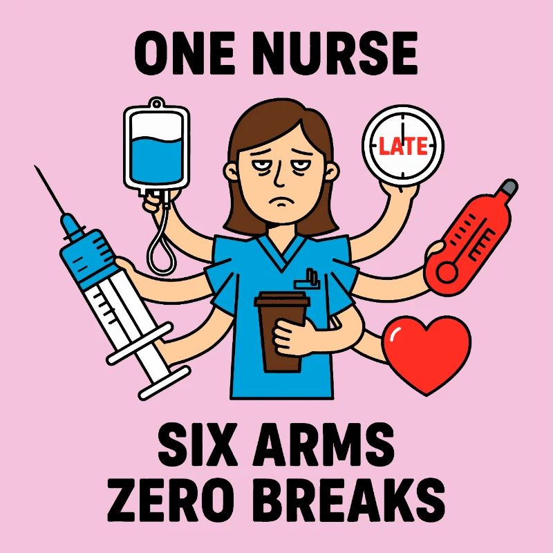 Überfordertes Multitasking-Chaos der Krankenschwester