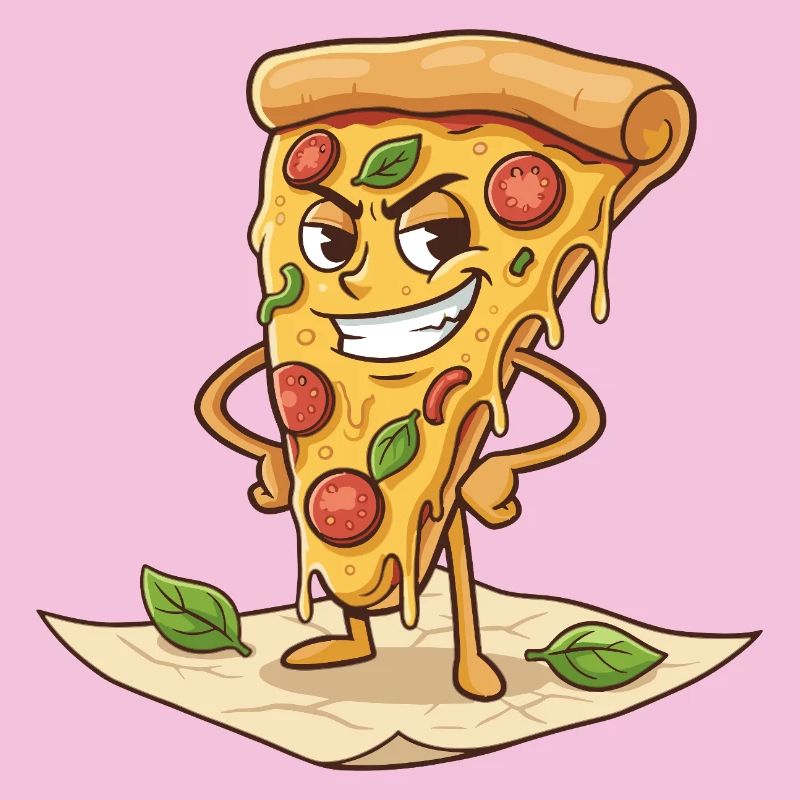 Dessin animé coquin de la part de pizza