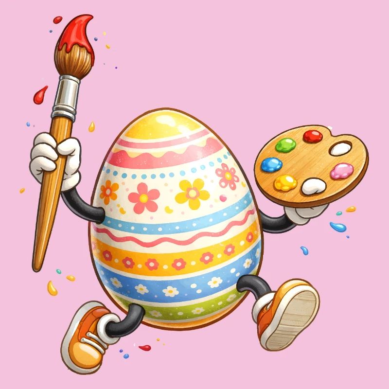Artistic Easter Egg with Brush