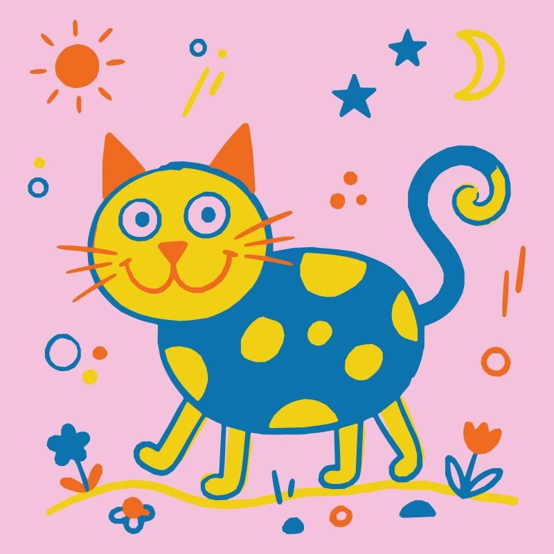 Chat coloré