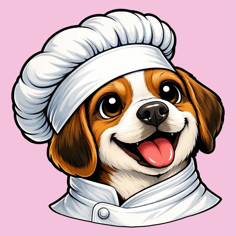 Cheerful Beagle Chef Good Mood Cartoon Kitchen