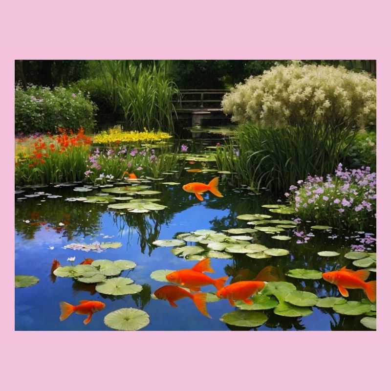 Poissons koï dans des eaux tranquilles