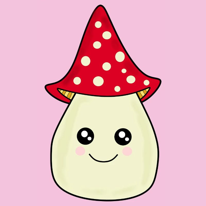Kawaii Mushroom Toadstool cute red with face
