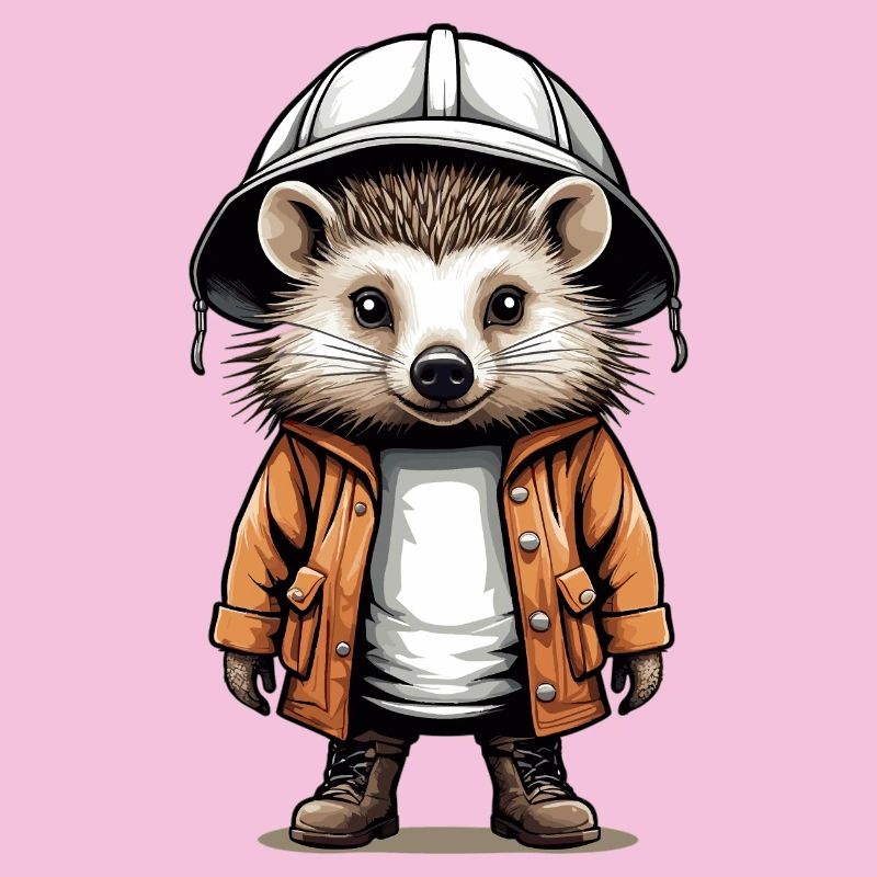 Hérisson mignon avec chapeau d’expédition