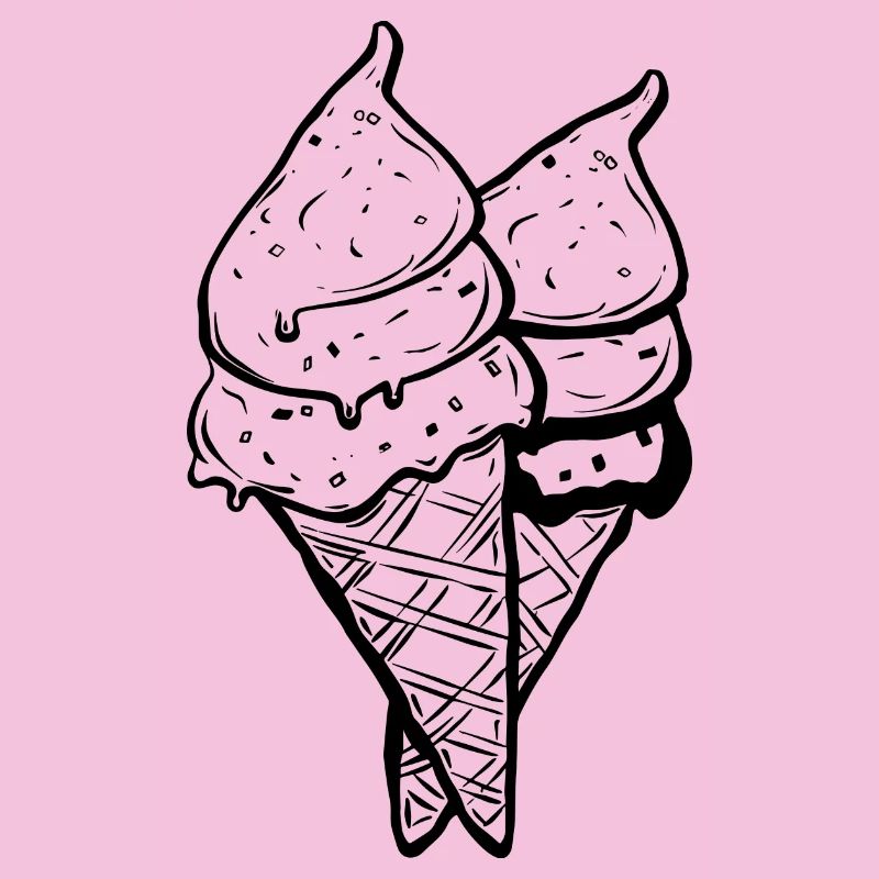 cream cones Drawing