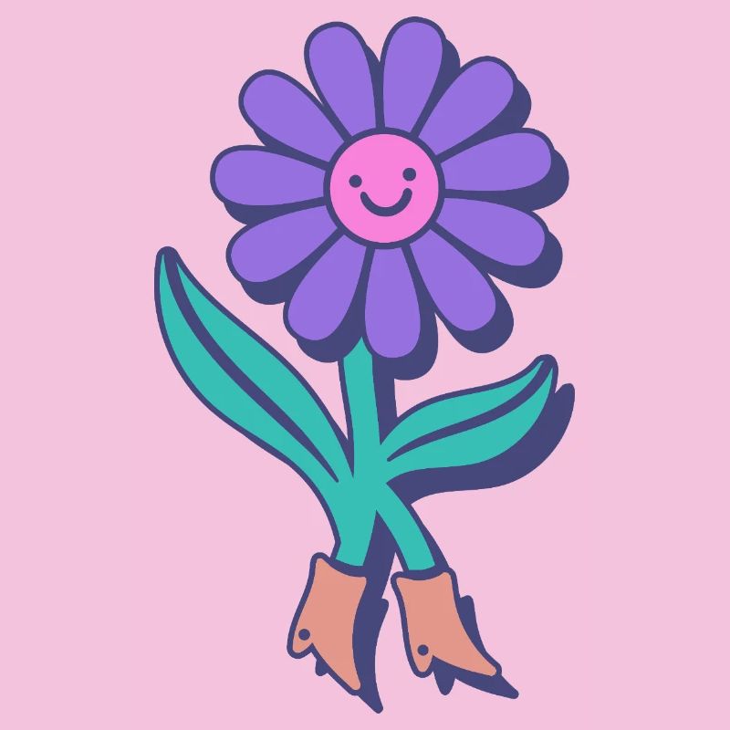 Fleur heureuse dessin animé