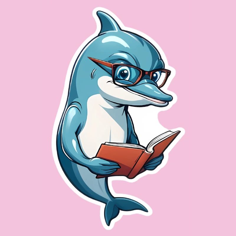 Schlauer Delfin mit Buch